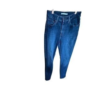Levis 721 High Rise Skinny Jeans Dark Wash Blue Denim Size 28 WaterLess